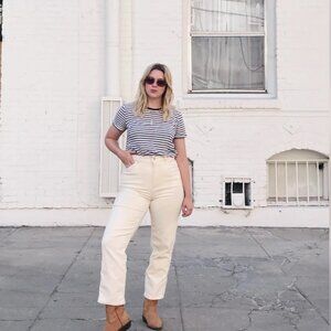 Everlane Straight-leg crop in Bone